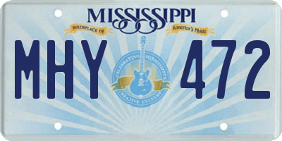 MS license plate MHY472