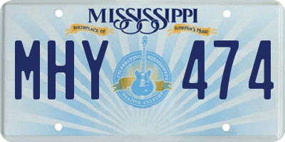 MS license plate MHY474
