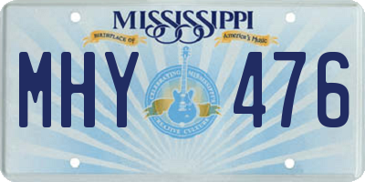MS license plate MHY476