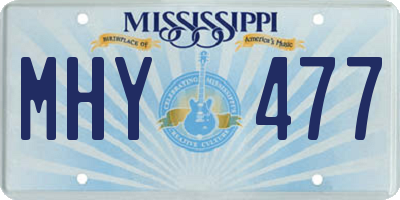 MS license plate MHY477