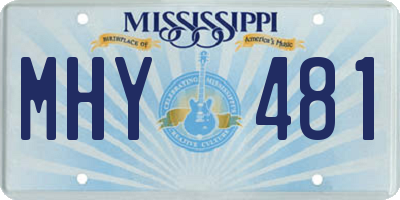 MS license plate MHY481