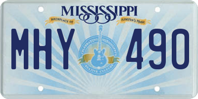 MS license plate MHY490