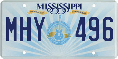 MS license plate MHY496