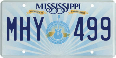 MS license plate MHY499