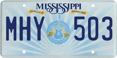MS license plate MHY503