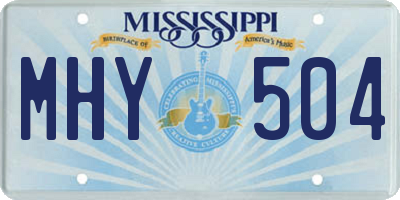 MS license plate MHY504