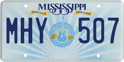 MS license plate MHY507