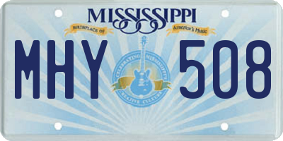 MS license plate MHY508