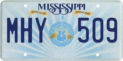 MS license plate MHY509