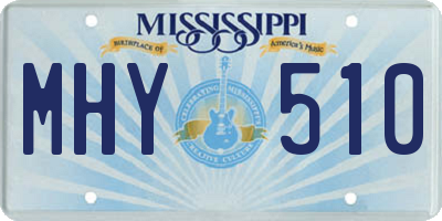 MS license plate MHY510