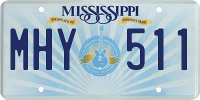 MS license plate MHY511