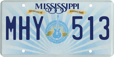 MS license plate MHY513
