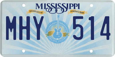 MS license plate MHY514