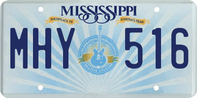 MS license plate MHY516