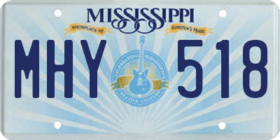 MS license plate MHY518