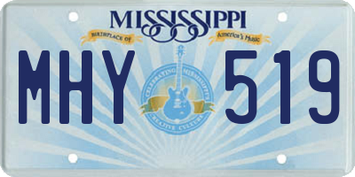 MS license plate MHY519