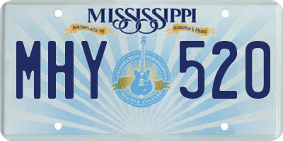 MS license plate MHY520