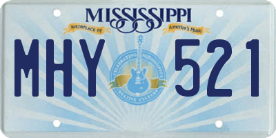 MS license plate MHY521