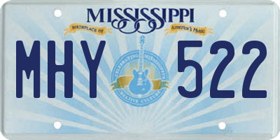 MS license plate MHY522