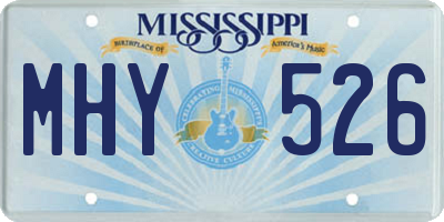 MS license plate MHY526