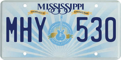 MS license plate MHY530