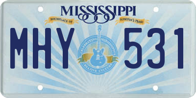 MS license plate MHY531