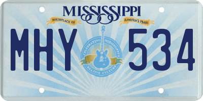 MS license plate MHY534