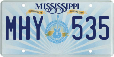 MS license plate MHY535