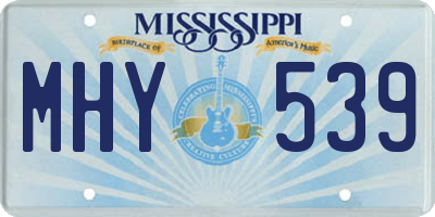 MS license plate MHY539