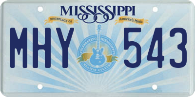 MS license plate MHY543