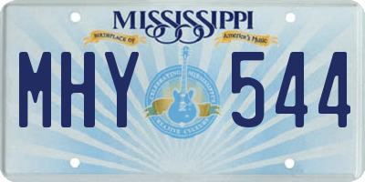 MS license plate MHY544