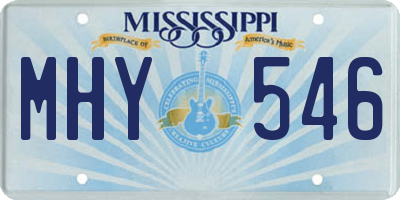 MS license plate MHY546