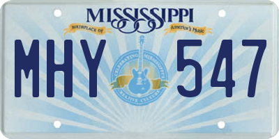 MS license plate MHY547