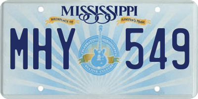 MS license plate MHY549