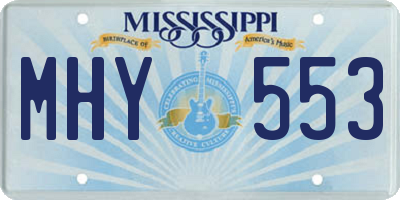 MS license plate MHY553