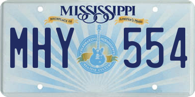 MS license plate MHY554