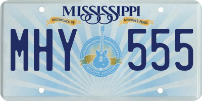 MS license plate MHY555