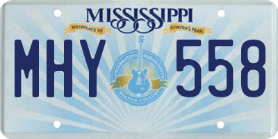 MS license plate MHY558