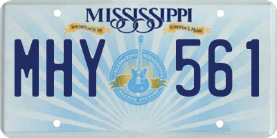 MS license plate MHY561