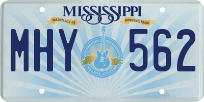 MS license plate MHY562