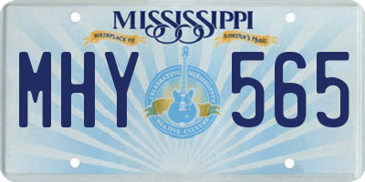 MS license plate MHY565