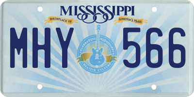 MS license plate MHY566