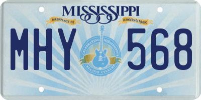 MS license plate MHY568