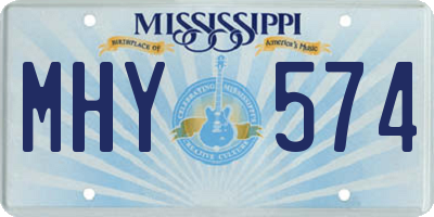MS license plate MHY574