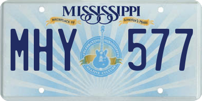 MS license plate MHY577