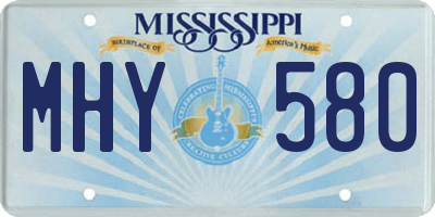 MS license plate MHY580