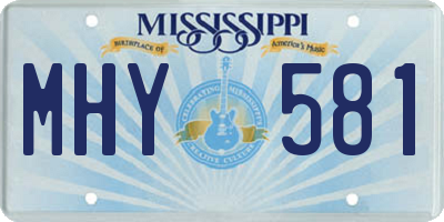 MS license plate MHY581