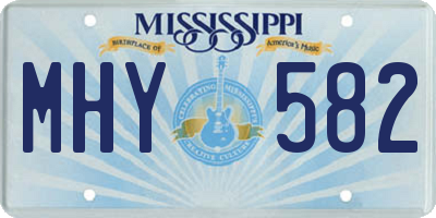 MS license plate MHY582