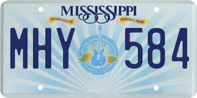 MS license plate MHY584