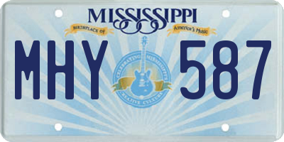 MS license plate MHY587